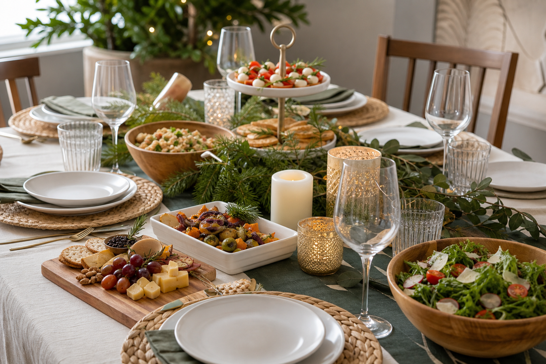 Unbranded practical sequence scene featuring table and serving arrangements