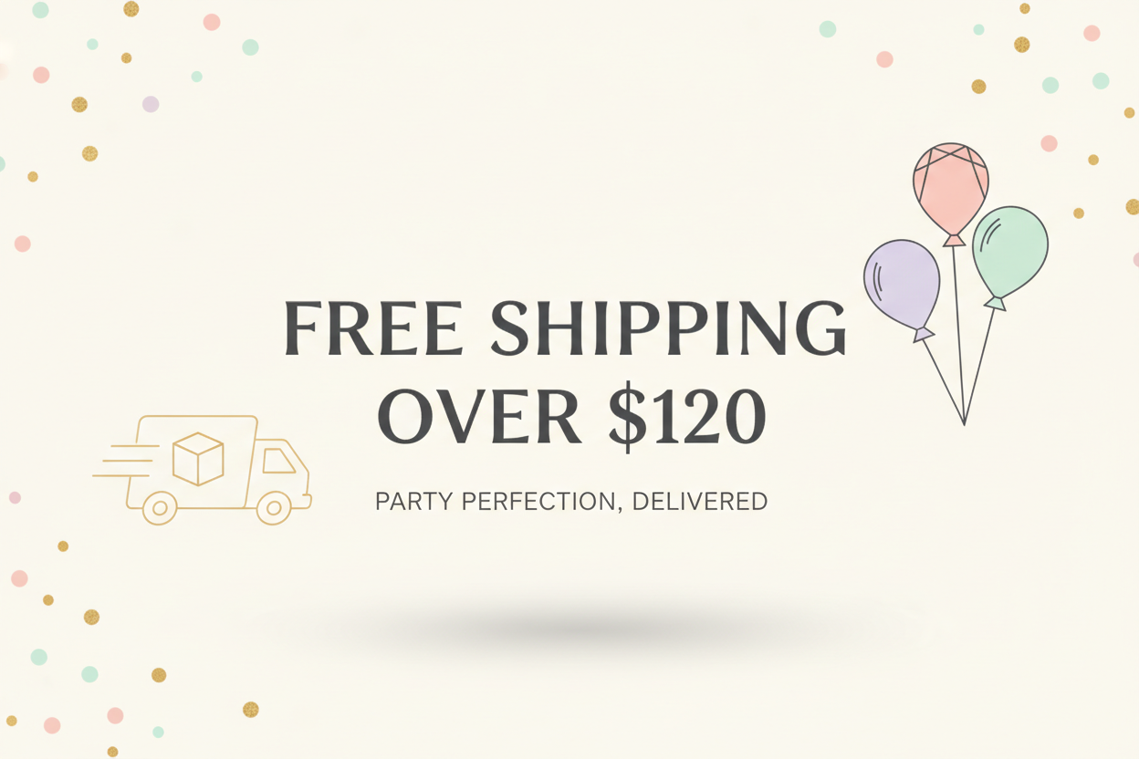 Free shipping over $120 on premium party supplies decorations balloons costumes centerpieces games piñatas event decor birthday wedding celebration PartyHive