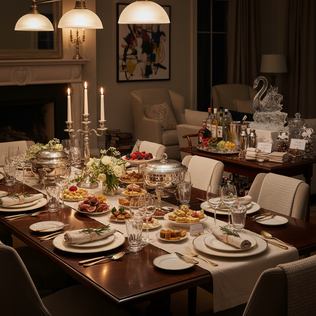 Dining and entertaining essentials including serveware, table accessories, and hosting supplies for memorable gatherings