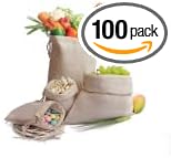 100% Cotton Muslin Bags with Drawstring Closure Sachet - (3x5 in 100 pcs) Reusable Ecofriendly Spice Bag for Cooking, small Cloth pouch and party favor by EcoGreenTextiles