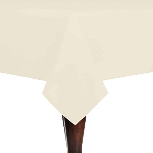 Ultimate Textile 72 x 72-Inch Square Cotton-Feel Tablecloth, Ivory, 2 Pack by UltimateTextile