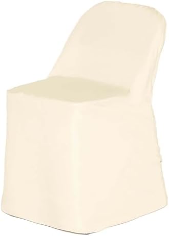 Efavormart 5 PCS Beige Linen Polyester Folding Chair Covers for Dining Chairs Party Wedding Banquet Outdoor Event Catering Slipcovers - Image 7
