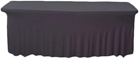 Stretch Table Clothes for 6 Foot Rectangle Table Cover Fitted Spandex Ruffle Table Skirt 4-Sides Waterproof Washable Polyester Table Cloth for Dining, Kitchen and Wedding by hapygasmAZ