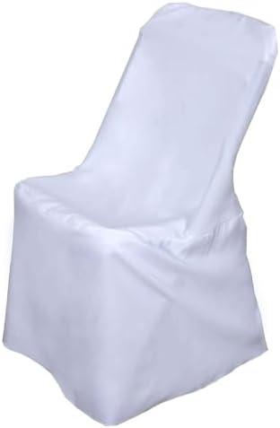 Efavormart White Polyester Lifetime Folding Chair Covers, Durable Reusable Chair Covers - Image 7