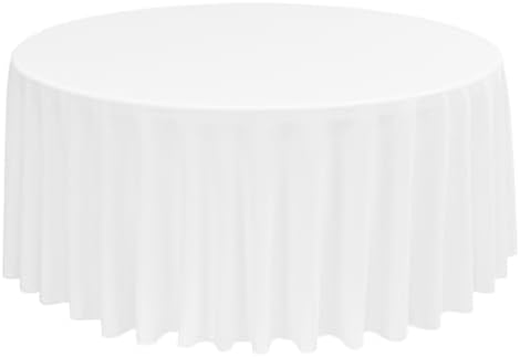 1 Pack White Round Tablecloths, Diameter of 90 inch by FXKS
