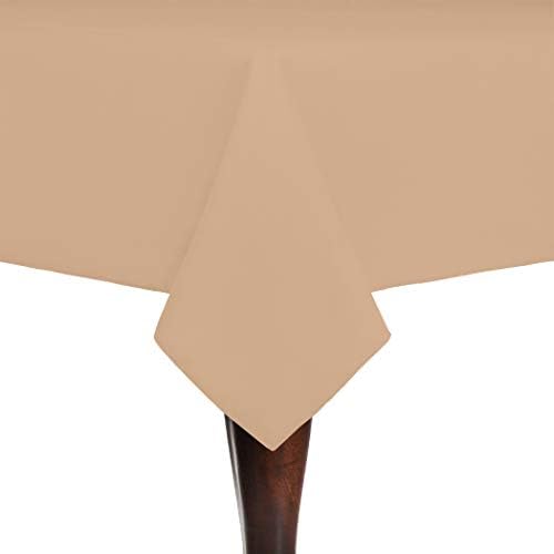 Ultimate Textile 72x72-Inch Cotton-Feel Tablecloth, Ice Peach, 10 Pack by UltimateTextile