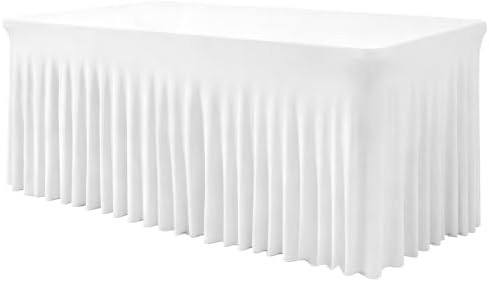 BDDC One-Piece Spandex Table Cloth Skirt for 8FT Rectangle Tables by BDDC