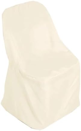 Efavormart 1 Set Beige Linen Polyester Folding Chair Covers for Dining Chairs Party Wedding Banquet Outdoor Event Catering Slipcovers - Image 7