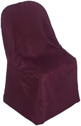 Efavormart 1 Set Burgundy Linen Polyester Folding Chair Covers for Dining Chairs Party Wedding Banquet Outdoor Event Catering Slipcovers - Image 7