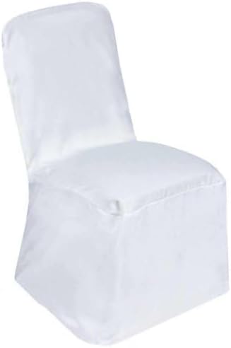Efavormart 40 PCS White Polyester Square Top Banquet Chair Covers, Reusable or 1x Use Chair Covers - Image 6