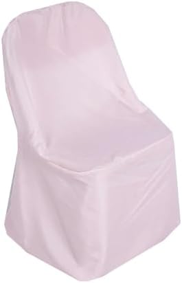 Efavormart 50 PCS Blush Linen Polyester Folding Chair Covers for Dining Chairs Party Wedding Banquet Outdoor Event Catering Slipcovers - Image 6