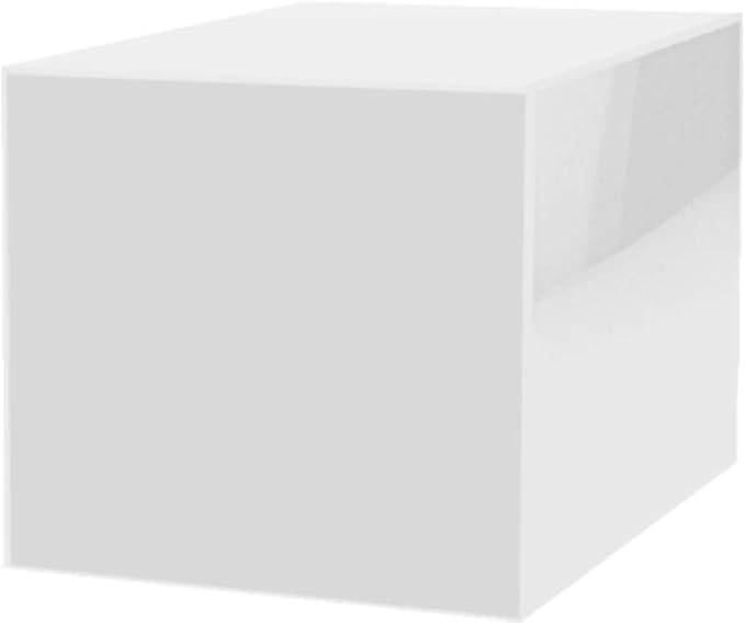 5" Acrylic Display Riser Box with One Open Side No Lid Preassembled Versatile Glossy White Square Lucite Retail Product Platform or Merchandise Storage Bin by Marketing Holders by MarketingHolders
