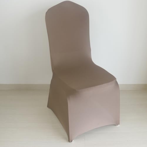 30 80 100Pieces White Wedding Chair Covers Stretch Polyester Spandex for Wedding Party Banquet Seat Covers (Camel, 80PCS) - Image 2