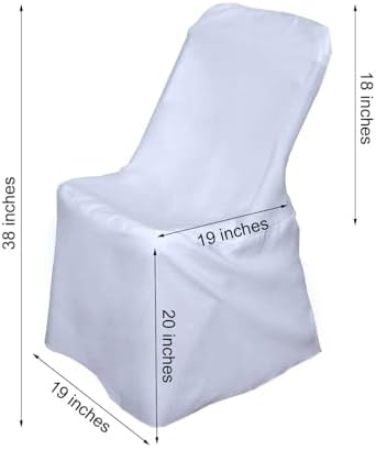 Efavormart White Polyester Lifetime Folding Chair Covers, Durable Reusable Chair Covers - Image 3