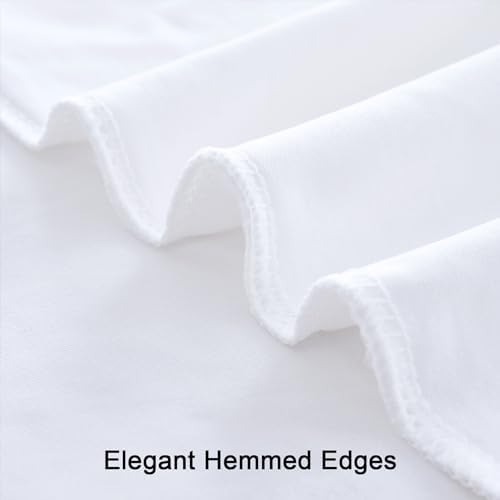 Outpain 6 Pack White Round Spandex Tablecloth for 48Inch/4FT Tables - Stretchy Table Cloth with Skirt, Wrinkle-Free Fitted Cloth for Wedding Vendor, Banquet & Graduation Decor (108" Round) - Image 4
