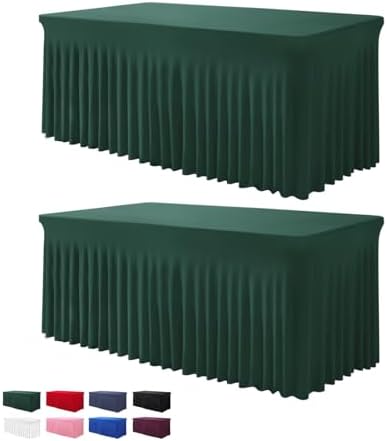 BDDC One-Piece Spandex Table Cloth Skirt for 6FT Rectangle Tables by BDDC