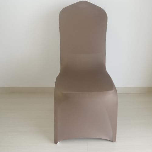 30 80 100Pieces White Wedding Chair Covers Stretch Polyester Spandex for Wedding Party Banquet Seat Covers (Camel, 80PCS) - Image 3
