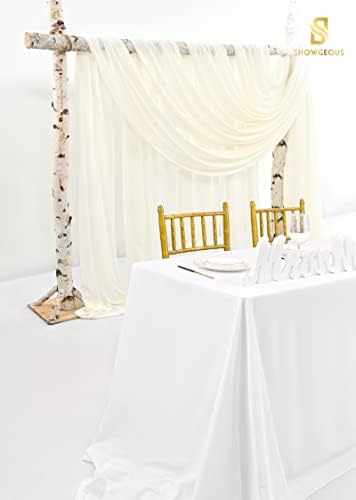 Showgeous Wedding Arch Draping Fabric Ivory Chiffon Fabric Drapes - Image 5