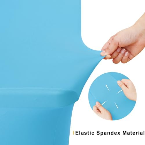 Smiry 2 Pack Spandex Table Cloth 6FT, Elastic Fitted Blue Mist Tablecloth - Image 4