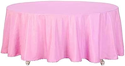 Balsa Circle 10 pcs 108 inch Pink Round Washable Polyester Easy-Care Tablecloth for Indoor and Outdoor Bridal Shower Wedding Table Buffet Table Parties Events Kitchen Dining by BalsaCircle