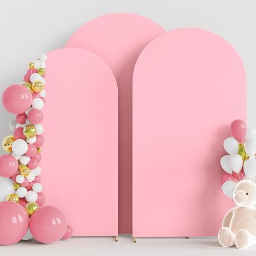 Wokceer Arch Backdrop Cover Pink Arch Covers Strethy Backdrop Set of 3 by Wokceer