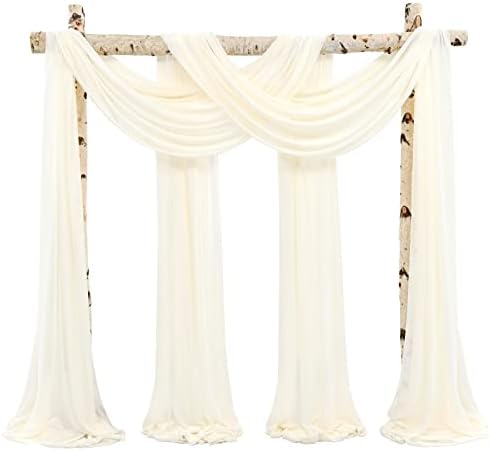 Showgeous Wedding Arch Draping Fabric Ivory Chiffon Fabric Drapes by Showgeous
