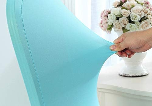 Helan Stretch Spandex Chair Covers Stretchable Chair Slipcovers Wedding Party Banquet Chair Cover 12 Colors 10 PCS Light Blue - Image 4