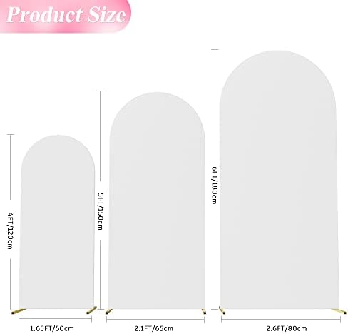 Wokceer Arch Backdrop Cover Arch Covers Strethy Backdrop Set of 3 White - Image 2