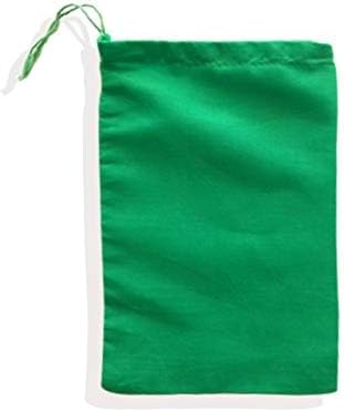 (12x16 inches) Green Cotton Bags, Reusable And Biodegradable Produce Muslin Drawstring Bags Available in Different Sizes (Pack Of 25) - Image 3