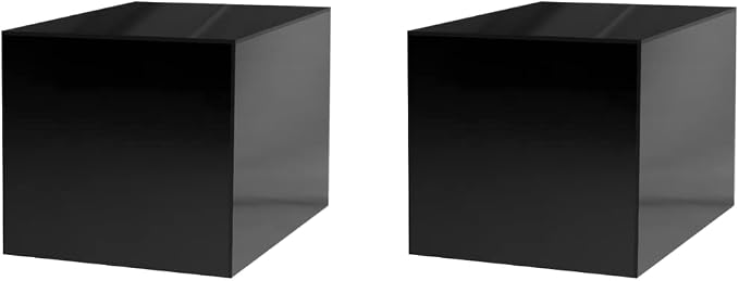 2 Pack 5" Acrylic Display Riser Box with One Open Side No Lid Versatile Preassembled Glossy Black Square Lucite Retail Product Platform or Merchandise Storage Bin by Marketing Holders by MarketingHolders