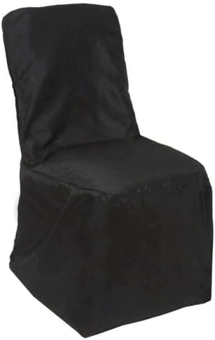 Efavormart 100 PCS Black Square Top Polyester Banquet Chair Cover Dinning Event Slipcover for Wedding Party Banquet Catering - Image 6