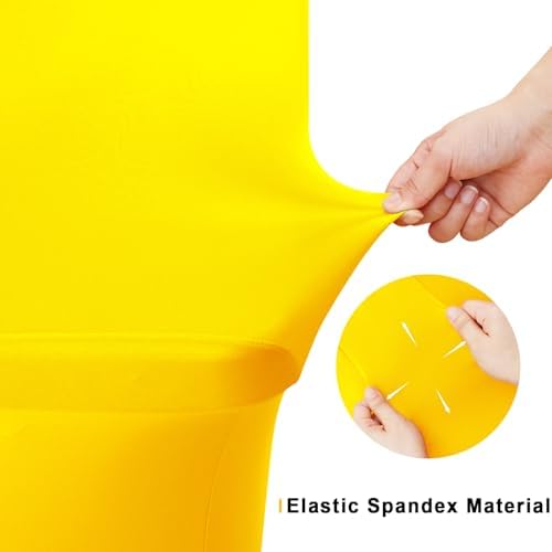 Smiry 2 Pack Spandex Table Cloth 6FT, Elastic Fitted Yellow Tablecloth - Image 5