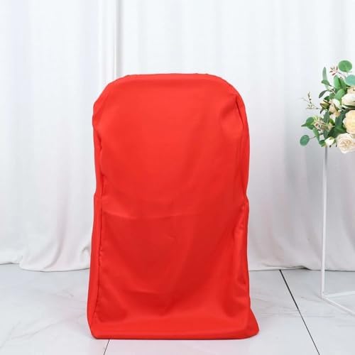 Efavormart 10 Pack Red Linen Polyester Folding Chair Covers for Dining Chairs Party Wedding Banquet Outdoor Event Catering Slipcovers - Image 4