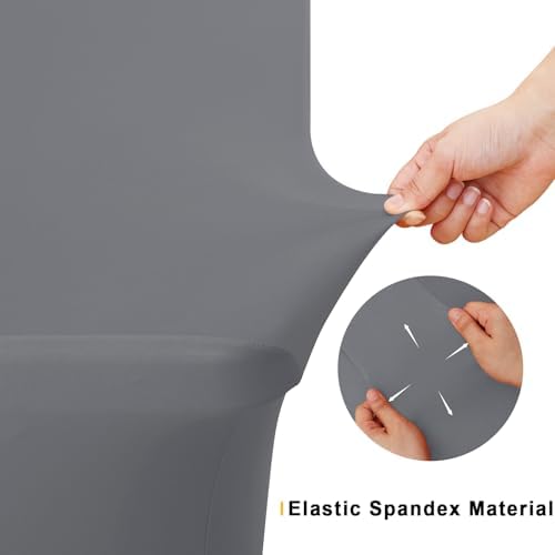 Smiry 2 Pack Spandex Table Cloth 4FT, Elastic Fitted Grey Tablecloth - Image 5