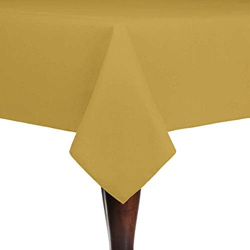 Ultimate Textile 72 x 72-Inch Square Cotton-Feel Tablecloth, Gold, 2 Pack by UltimateTextile