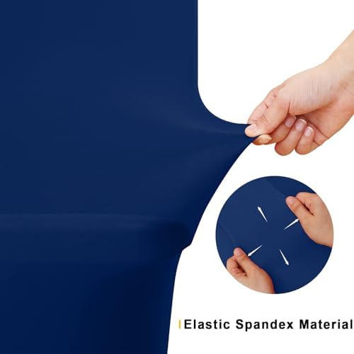 Smiry 2 Pack Spandex Table Cloth 34x34in, Elastic Fitted Navy Tablecloth - Image 5
