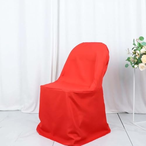 Efavormart 10 Pack Red Linen Polyester Folding Chair Covers for Dining Chairs Party Wedding Banquet Outdoor Event Catering Slipcovers - Image 5