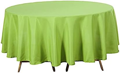 Balsa Circle 6 pcs 90 inch Apple Green Round Washable Polyester Easy-Care Tablecloth for Indoor and Outdoor Bridal Shower Wedding Table Buffet Table Parties Kitchen Dining by BalsaCircle