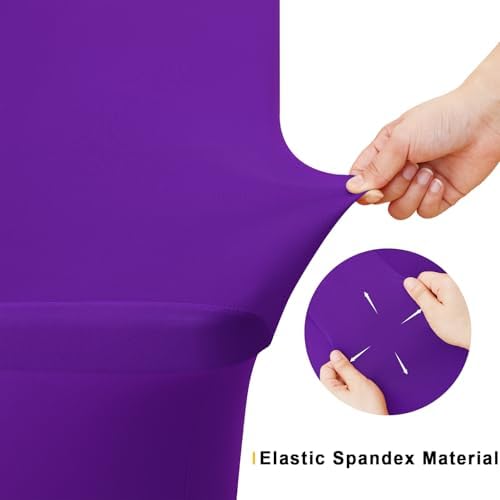 Smiry 2 Pack Spandex Table Cloth 8FT, Elastic Fitted Purple Tablecloth - Image 5