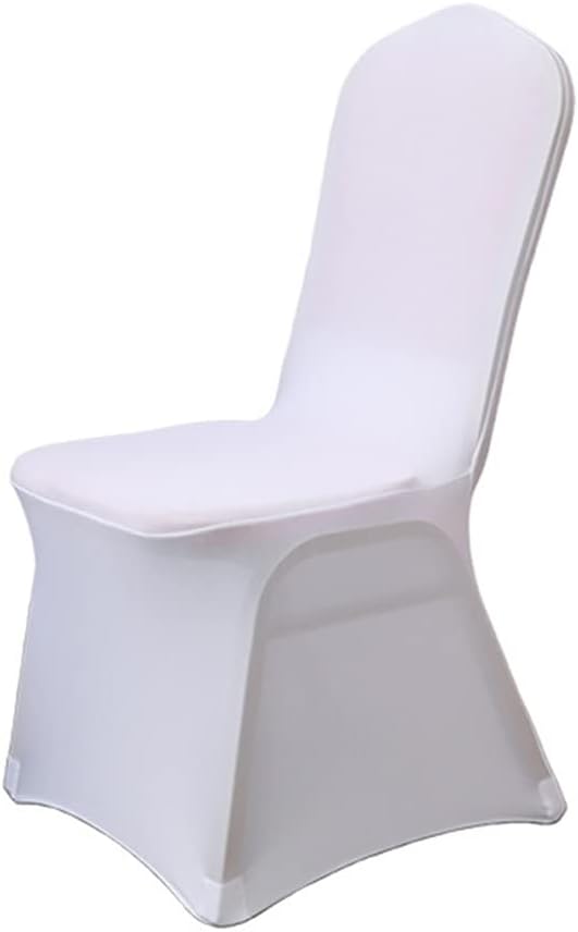 XMNTG 100PCS White Chair Covers Stretch Polyester Spandex Outdoor Chair Cover Dining Room Chair Slipcovers Universal Chair Protector Cover for Wedding Party Banquet Hotel (White, 100PCS) by XMNTG
