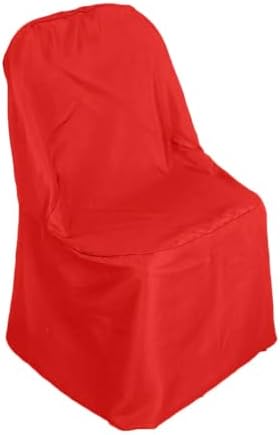 Efavormart 10 Pack Red Linen Polyester Folding Chair Covers for Dining Chairs Party Wedding Banquet Outdoor Event Catering Slipcovers - Image 7