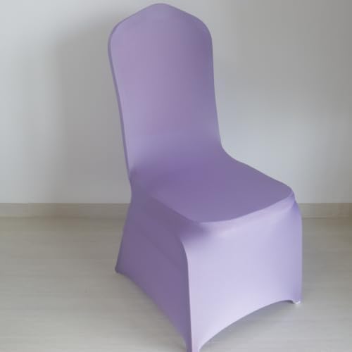 30 80 100Pieces White Wedding Chair Covers Stretch Polyester Spandex for Wedding Party Banquet Seat Covers (Lilac, 30PCS) - Image 2