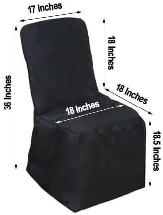 Efavormart 40 PCS Black Polyester Square Top Banquet Chair Covers, Reusable or 1x Use Chair Covers - Image 3