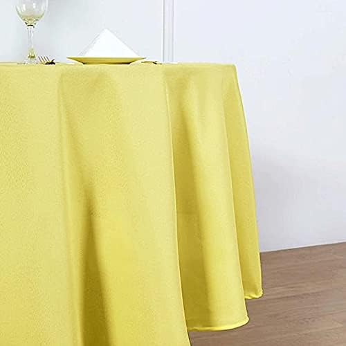 BalsaCircle 6 pcs 90 inch Yellow Round Washable Polyester Easy-Care Tablecloth for Indoor and Outdoor Bridal Shower Wedding Table Buffet Table Parties Kitchen Dining - Image 5