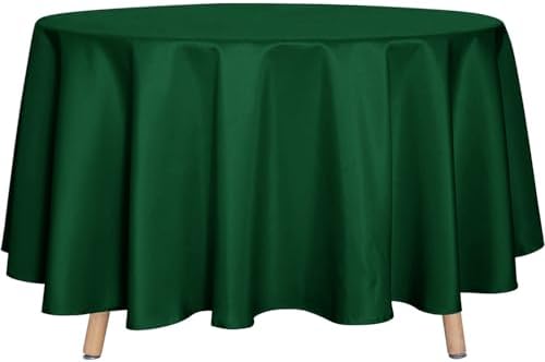 sancua Round Tablecloth, 108 Inch, Hunter Green by sancua