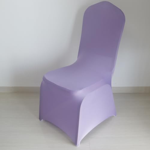30 80 100Pieces White Wedding Chair Covers Stretch Polyester Spandex for Wedding Party Banquet Seat Covers (Lilac, 30PCS) by Unknown