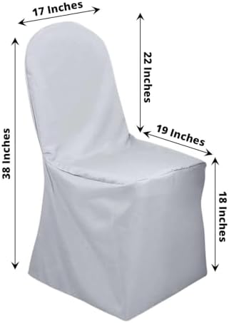 Efavormart 20PCS | Round Top Silver Polyester Banquet Chair Covers Linen Dinning Chair slipcover for Wedding Party Event Catering - Image 3