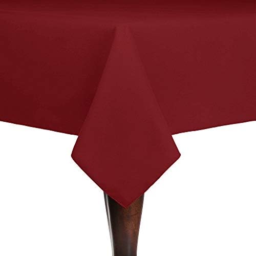 Ultimate Textile 72 x 72-Inch Square Cotton-Feel Tablecloth, Red, 5 Pack by UltimateTextile