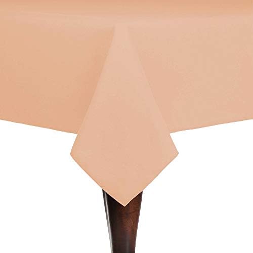 Ultimate Textile 72 x 72-Inch Square Cotton-Feel Tablecloth, Peach, 2 Pack by UltimateTextile