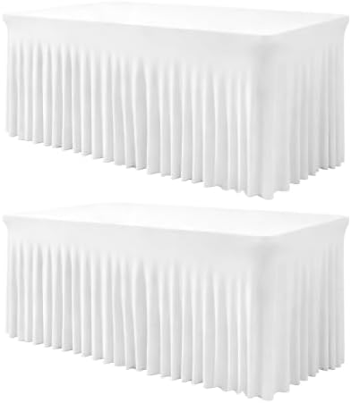 BDDC One-Piece Spandex Table Cloth Skirt for 6FT Rectangle Tables by BDDC